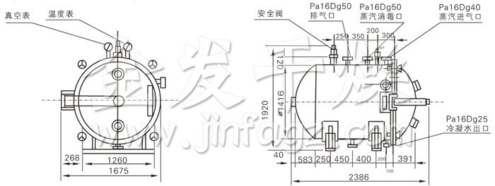 圓形靜態(tài)真空干燥機結構示意圖